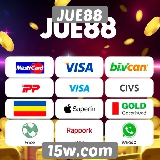 Variedade de métodos de pagamento no JUE88